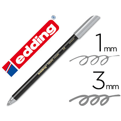 Marcador edding 1200 ponta de fibra redonda traco 1-3 mm n.54 prata