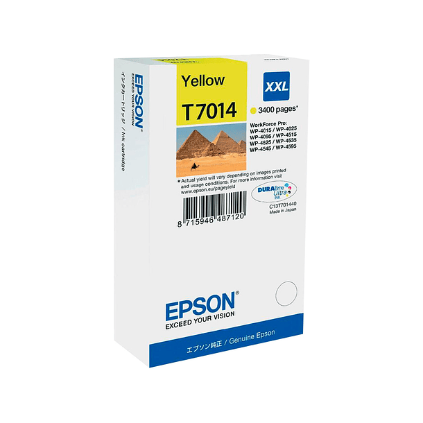 Tinteiro epson stylus t7014 amarelo xl wp-4000 4500 capacidade 3400 pag 2