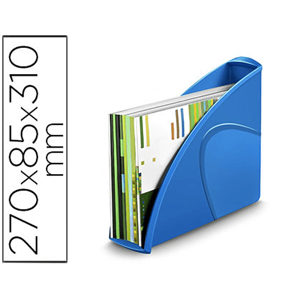 Porta revistas cep plastico uso vertical / horizontal azul 85x270x310 mm 1