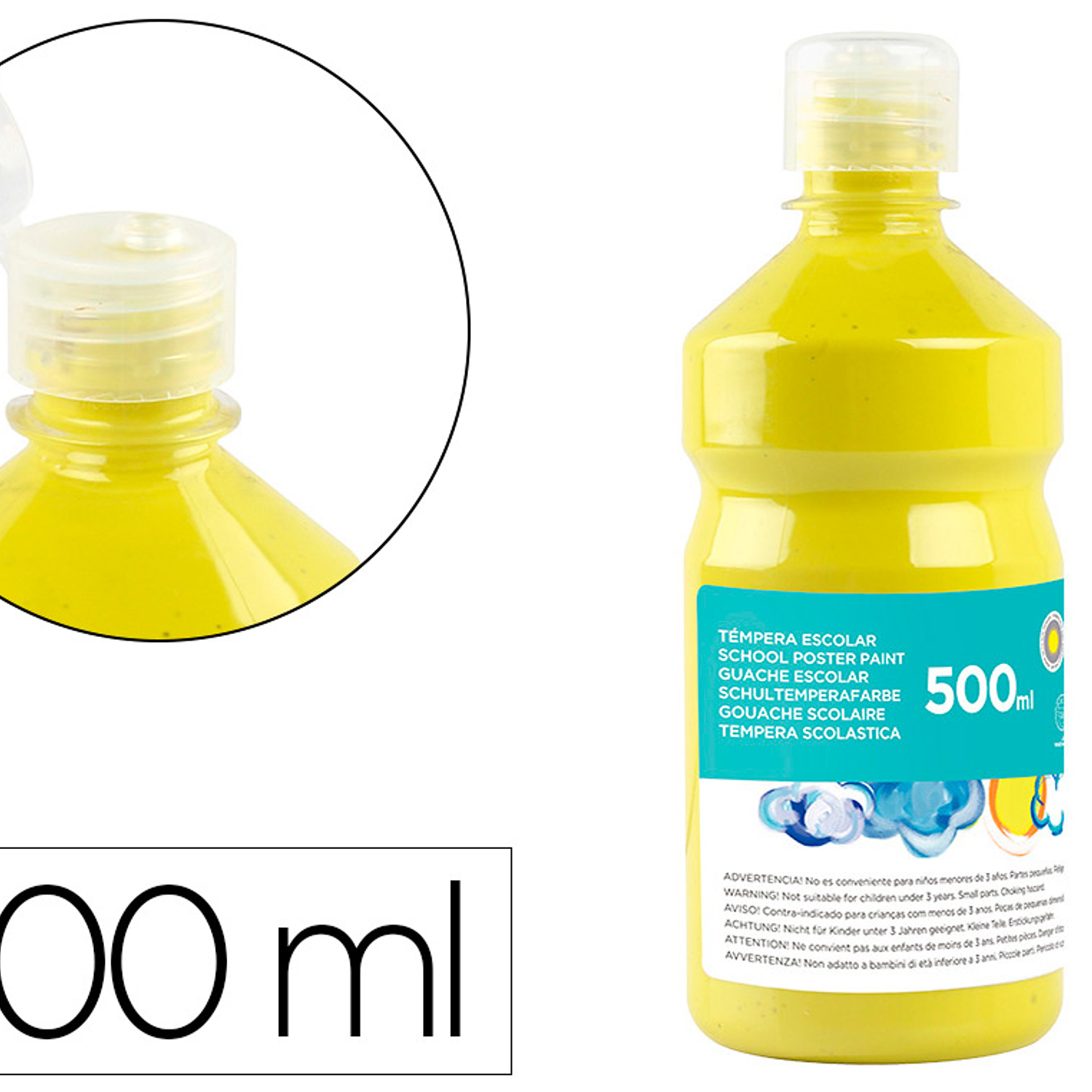 Guache escolar liderpapel 500 ml amarelo limao 1