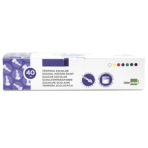 Guache liderpapel escolar 40 ml 7 cores sortidas + pincel