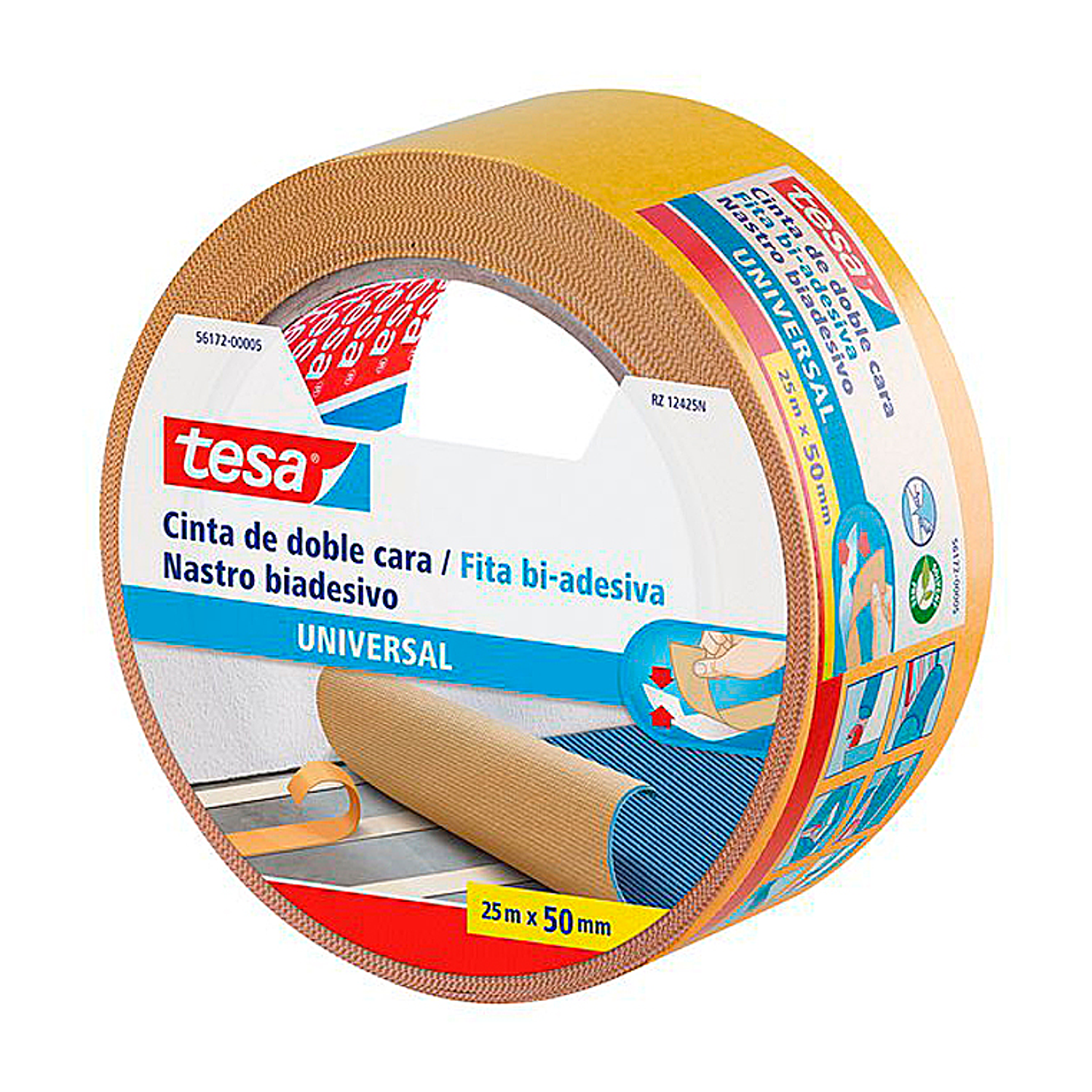 Fita adesiva tesa dupla face universal 25 m x 50 mm 1