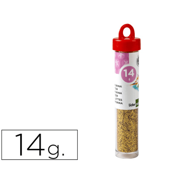 Purpurina liderpapel fantasia cor ouro frasco de 14 gr 1