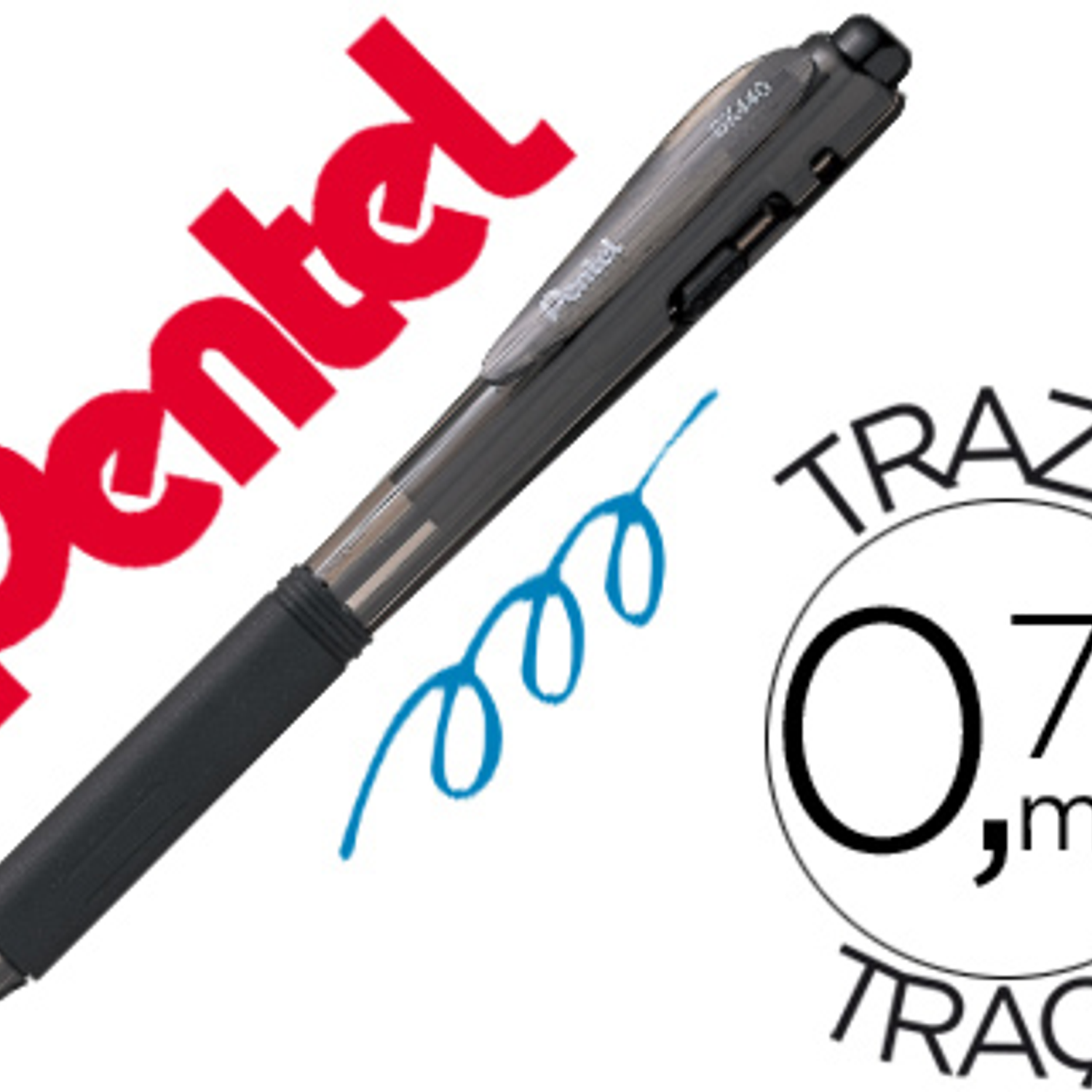 Esferografica retratil pentel bk440 preta 1