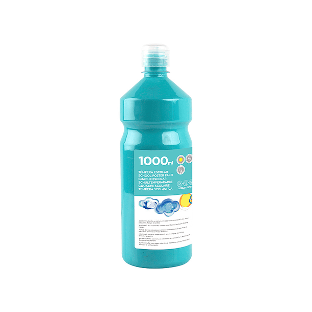 Guache escolar liderpapel 1000 ml turquesa 2