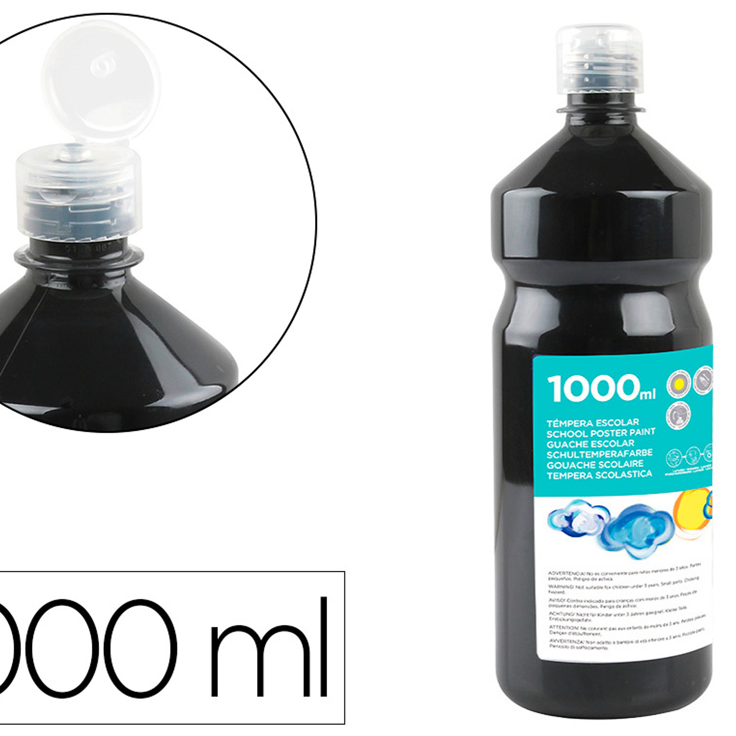 Guache escolar liderpapel 1000 ml preto 1