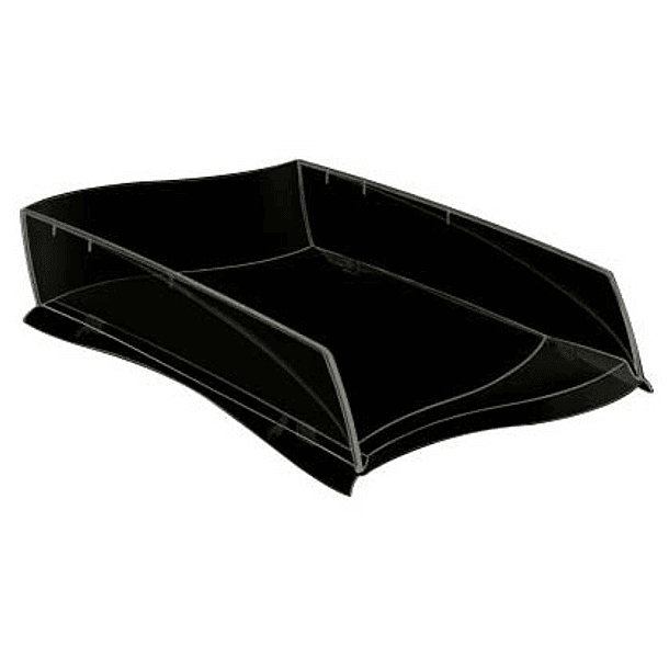 Tabuleiro de secretaria cep isis plastico preto 380x275x82 mm 1