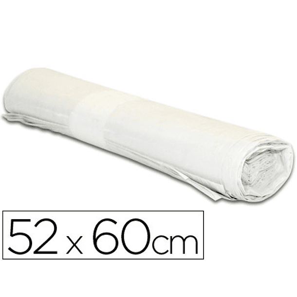 Saco de lixo domestico branco 52x60cm galga 70 rolo de 20 unidades 1