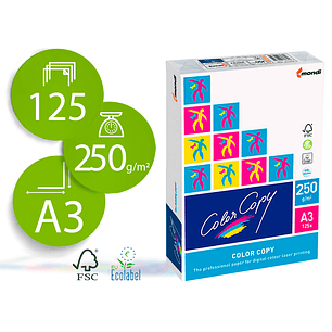 Papel color copy brilhante din a3 125 folhas 250 gr