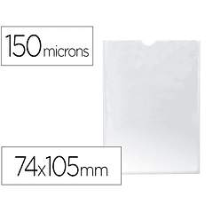 Bolsa catalogo q-connect din a7 150 microns pvc transparente 74 x 105 mm