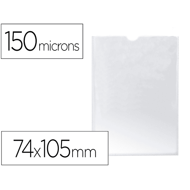 Bolsa catalogo q-connect din a7 150 microns pvc transparente 74 x 105 mm 3