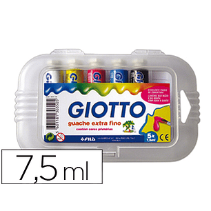 Guache escolar giotto 7,5 ml 5 cores sortidas