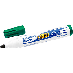 Marcador bic velleda para quadro branco cor verde ponta redonda 1,3 mm