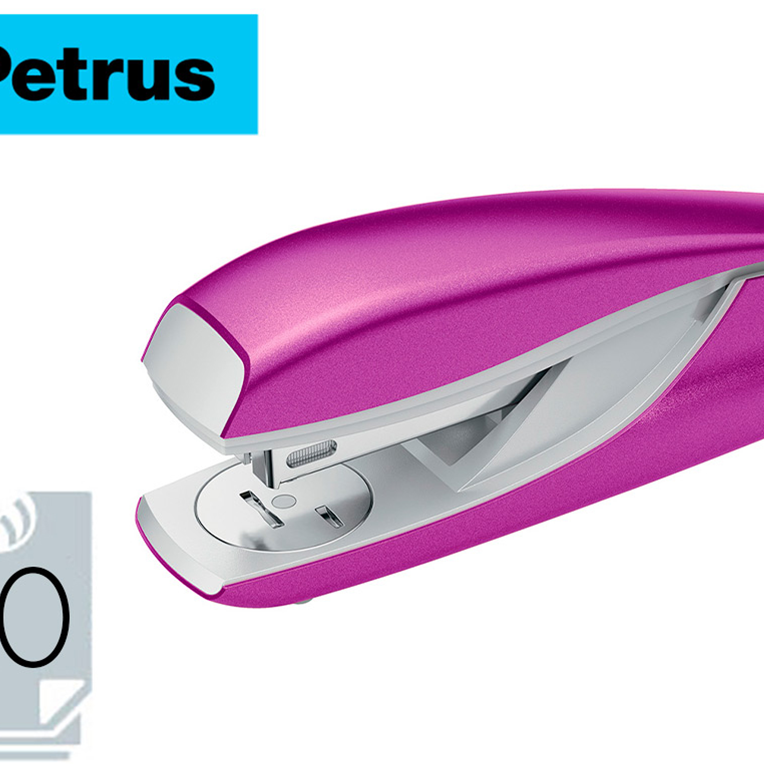 Agrafador petrus mod 635 petrus wow purpura metalizado capacidade 30 folhas 2