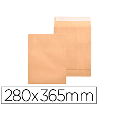 Envelope liderpapel bolsa folio especial castanho 280x365x50 mm fole tira de silicone pack de 50 unidades