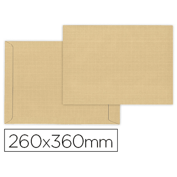 Envelope liderpapel bolsa folio especial castanho 260x360 mm tira de silicone pack de 100 unidades 1