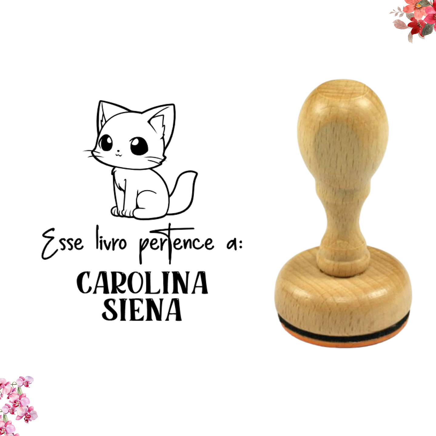 Carimbo para livro - Gatinho  1