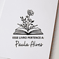 Carimbo biblioteca particular floral - Personalizado   - Thumbnail 1