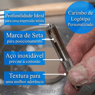 Mini Carimbo personalizado  para cerâmica - Ideal para marcas de peças em argila e cerâmica. 