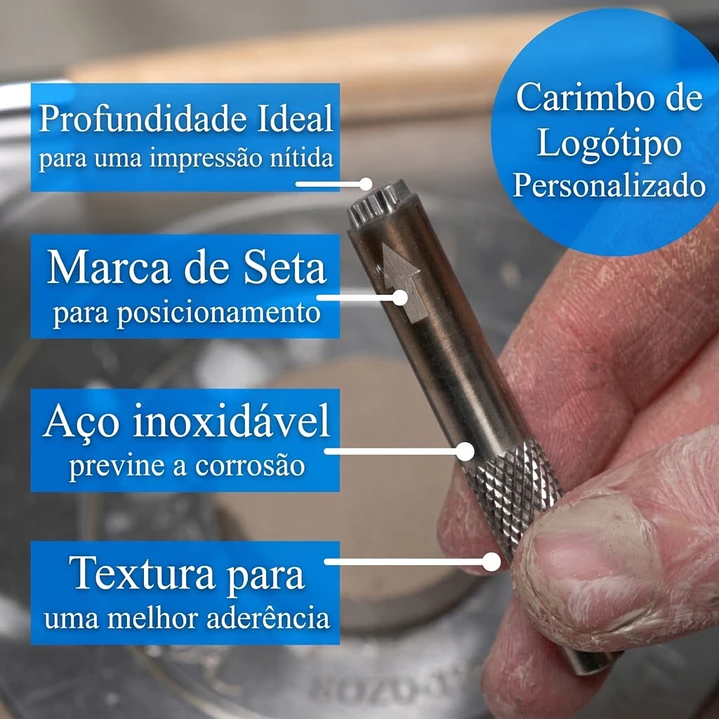 Mini Carimbo personalizado  para cerâmica - Ideal para marcas de peças em argila e cerâmica.  2