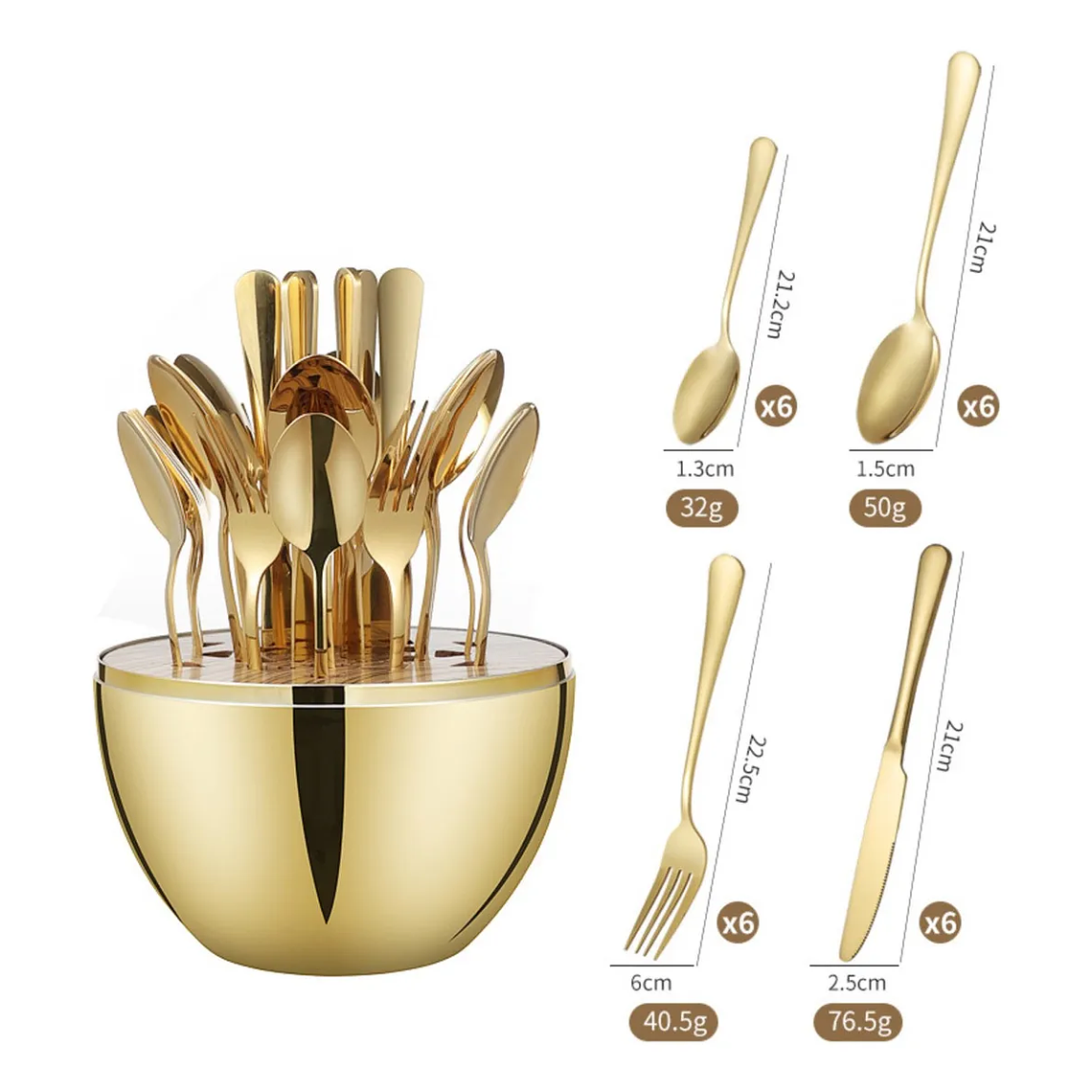 Set de Cubiertos Gold 2