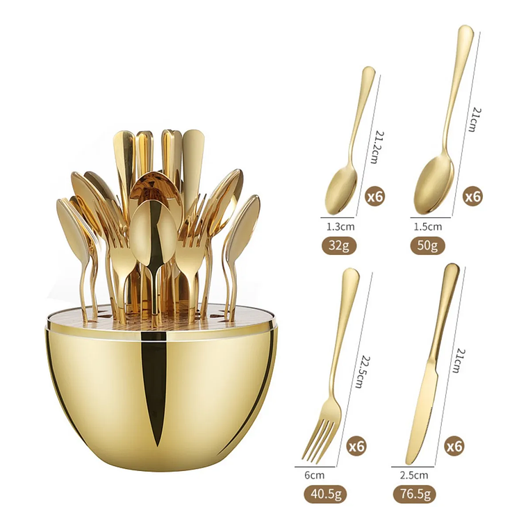 Set de Cubiertos Gold 2