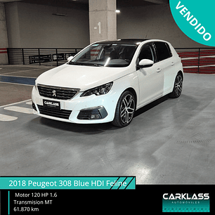 Peugeot 308 1.6 BlueHDi 120 HP Manual Feline – Año 2018