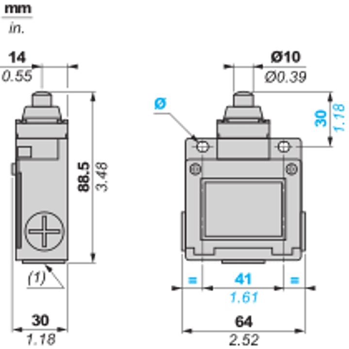 Limit switch, 1NC+1 NO, snap action XCKM110H29 Schneider Electric 2