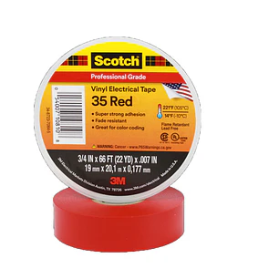 3M Cinta Eléctrica Aislante Vinilica 3/4 x 20 Mts (scotch 35 Red)