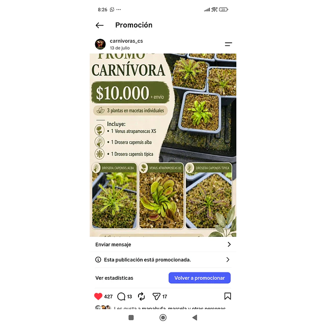 Promo carnivora 3 plantas