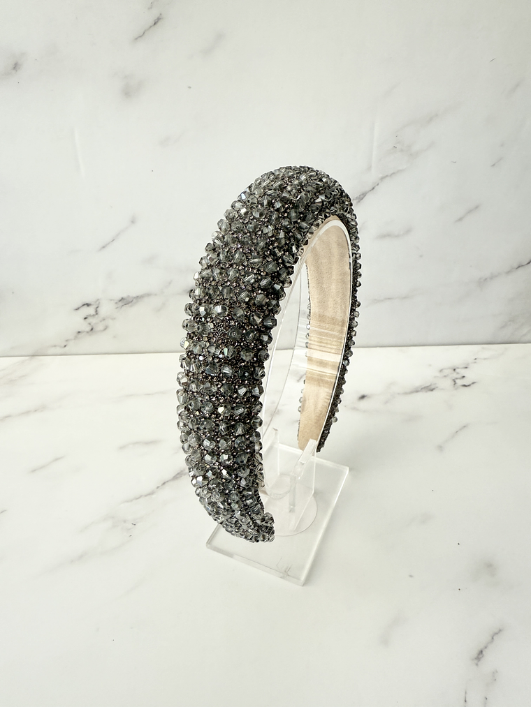 Diadema Shine Cristal Gris  1