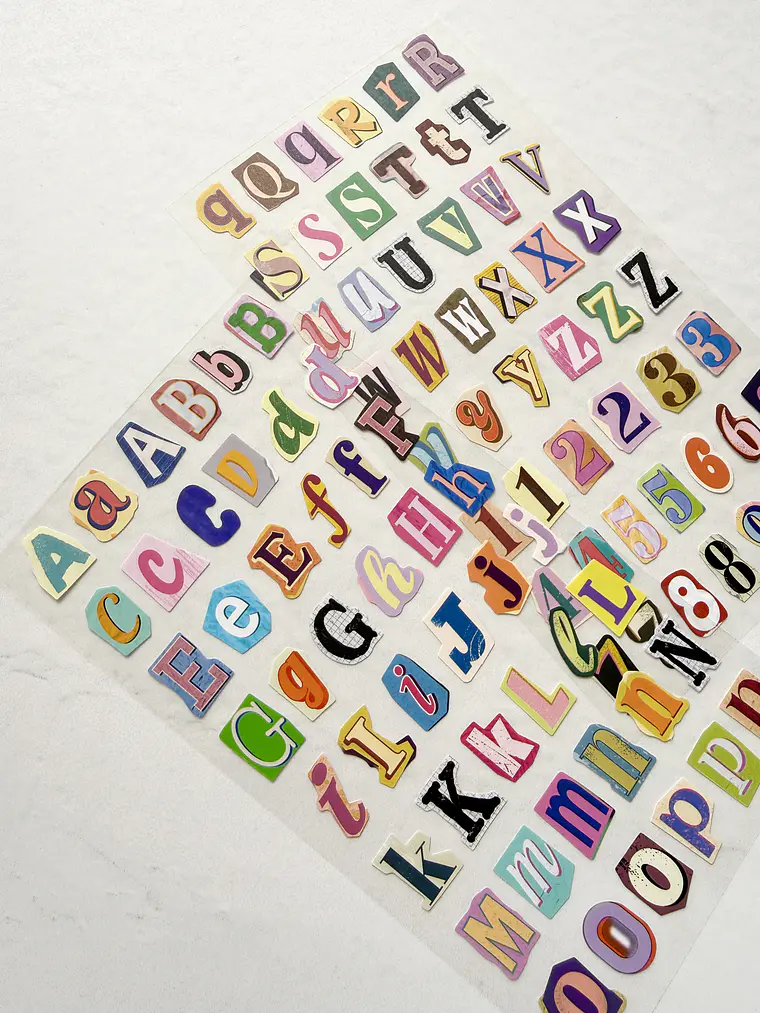 Set 2 Láminas de Stickers de Letras — Collage  2
