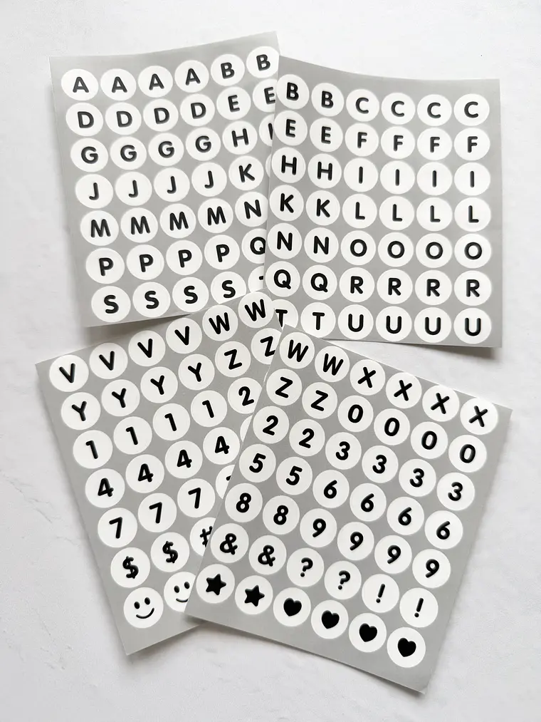 Láminas de Stickers de Letras — Beads 1