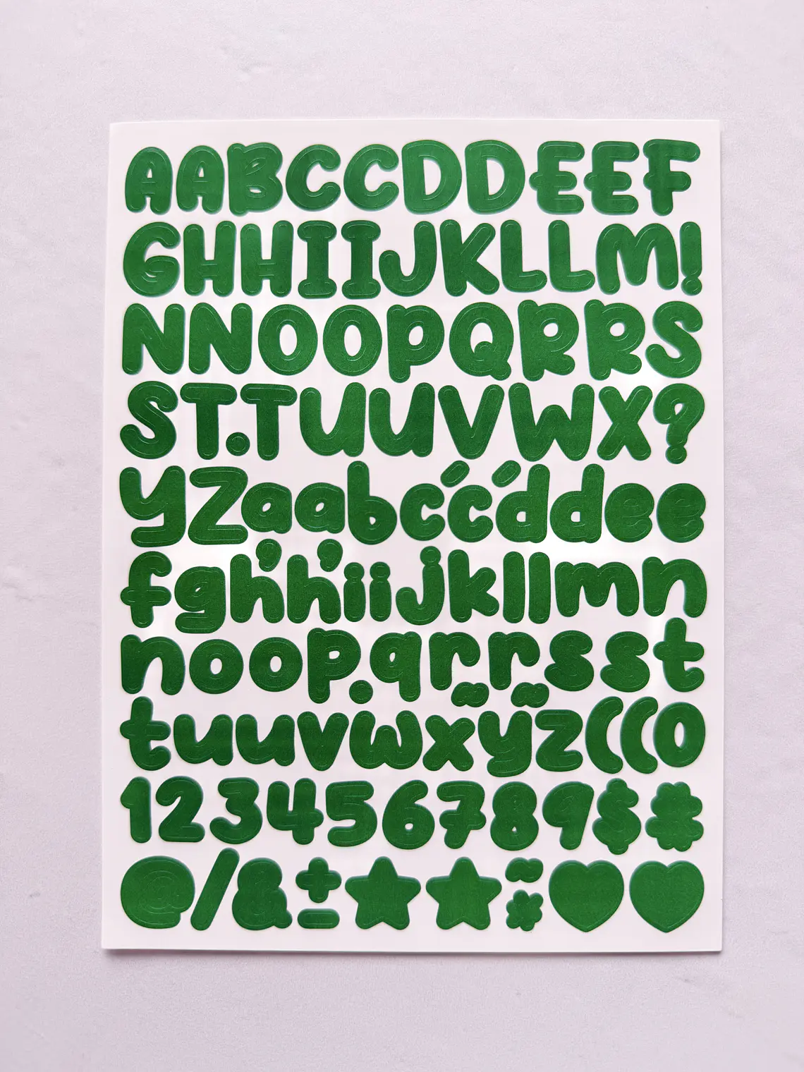 Lámina de Stickers de Letras - Unicolor 4