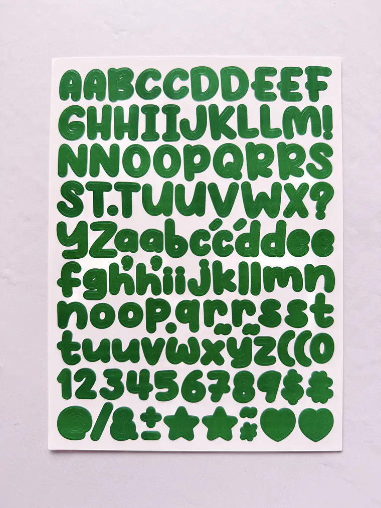Lámina de Stickers de Letras - Unicolor 4