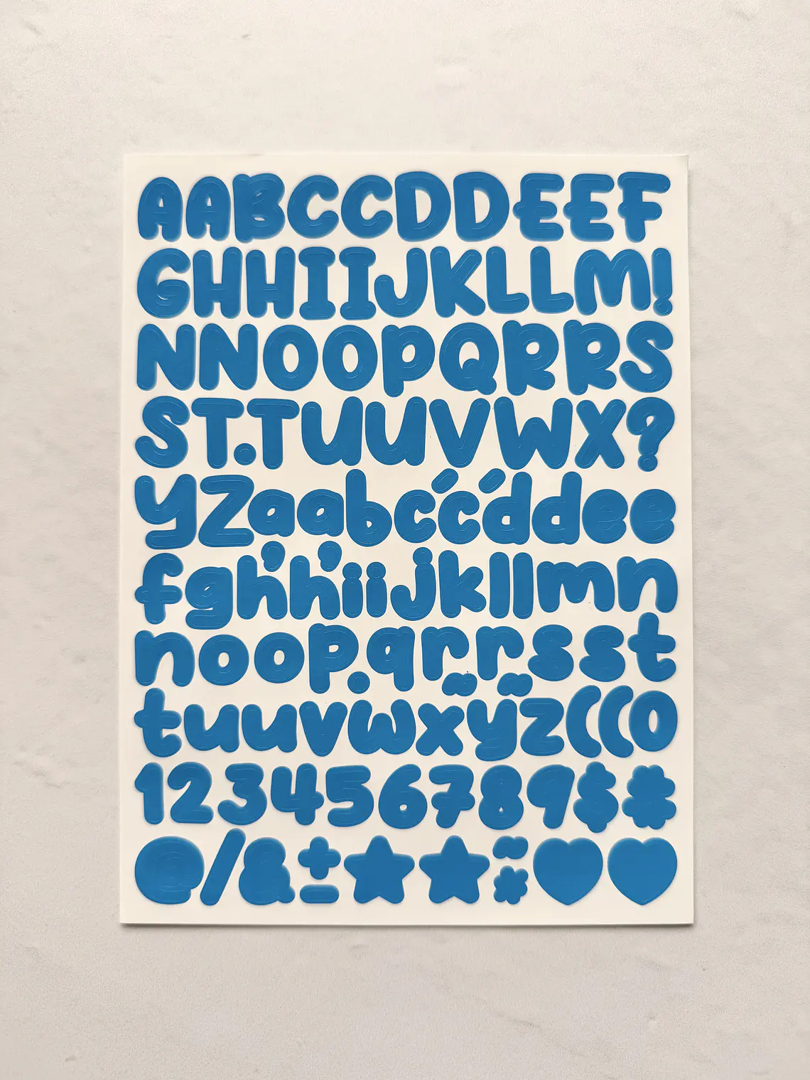 Lámina de Stickers de Letras - Unicolor 5