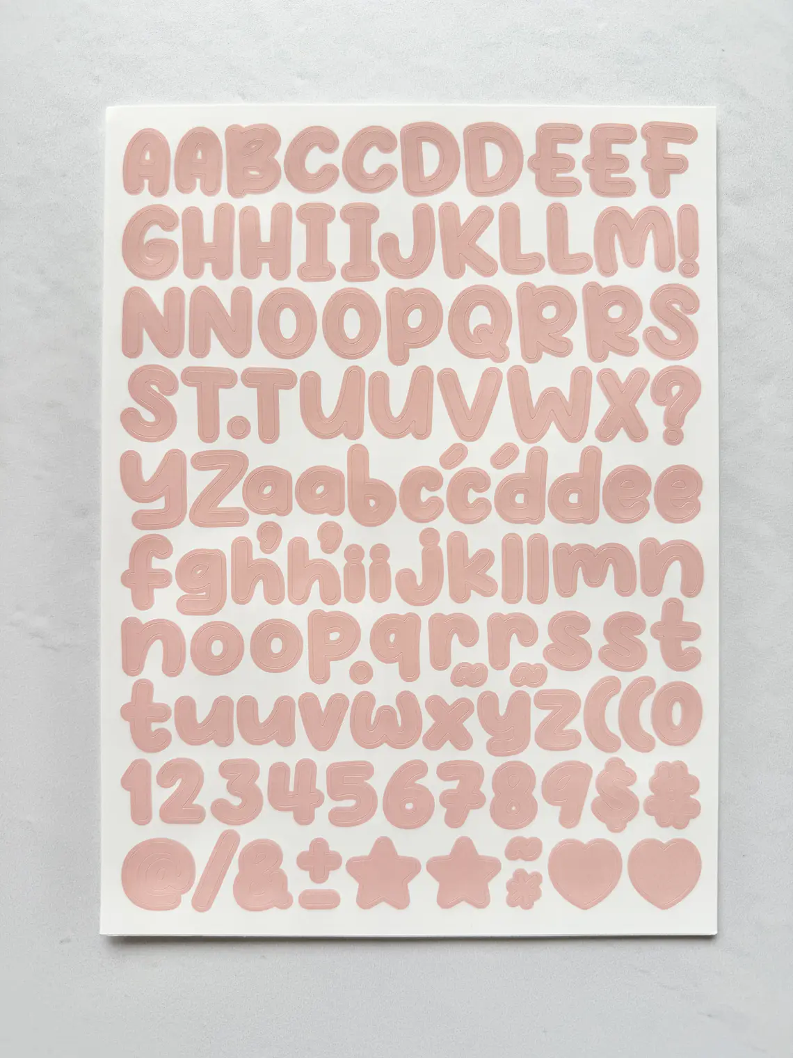 Lámina de Stickers de Letras - Unicolor 10