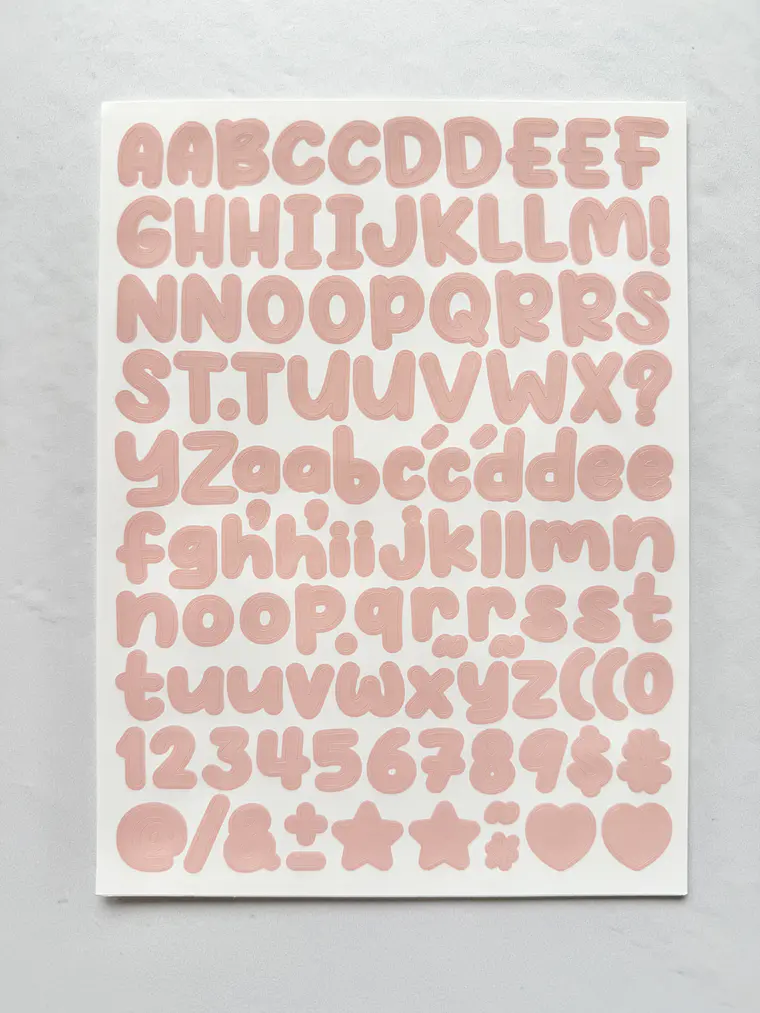 Lámina de Stickers de Letras - Unicolor 10