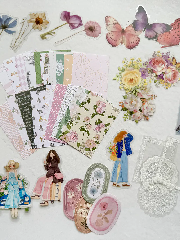 Decorative Sticker Box - Papeles Soft Floral 1