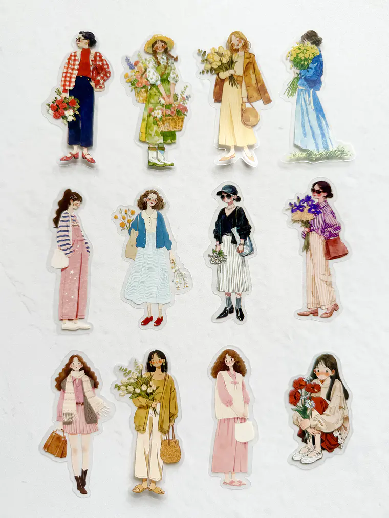 12 Stickers Girls & Blooms - 03 3