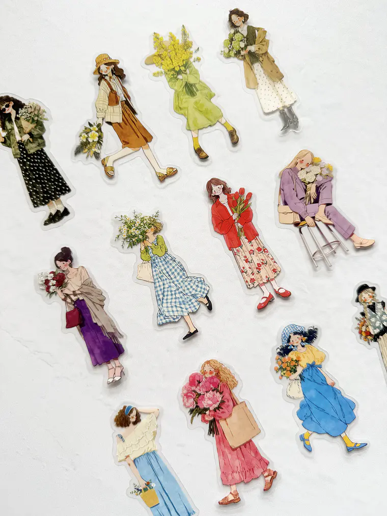 12 Stickers Girls & Blooms - 04 2