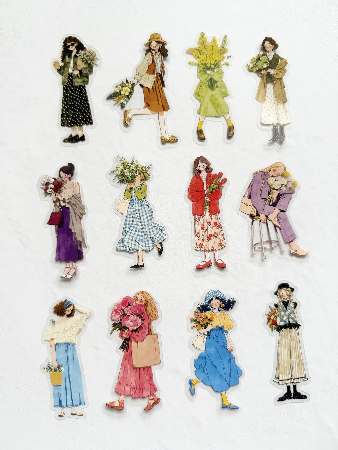 12 Stickers Girls & Blooms - 04 3