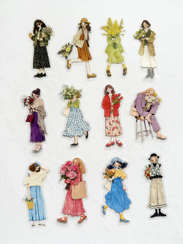 12 Stickers Girls & Blooms - 04 3