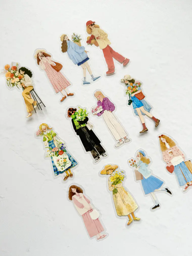 12 Stickers Girls & Blooms - 06 3