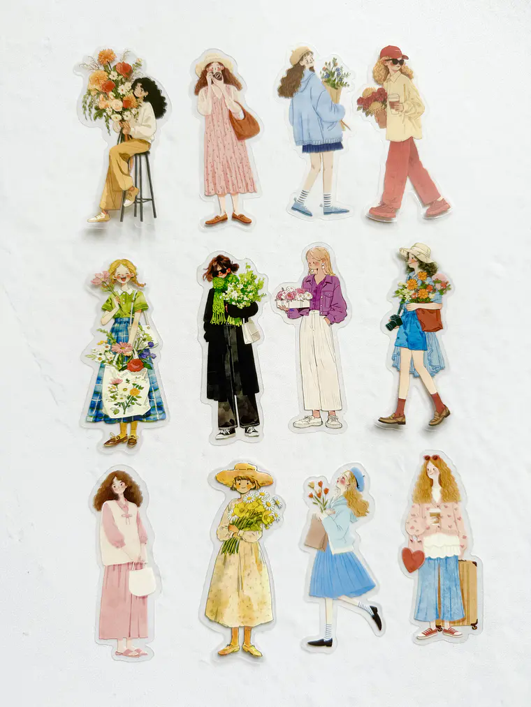 12 Stickers Girls & Blooms - 06 2