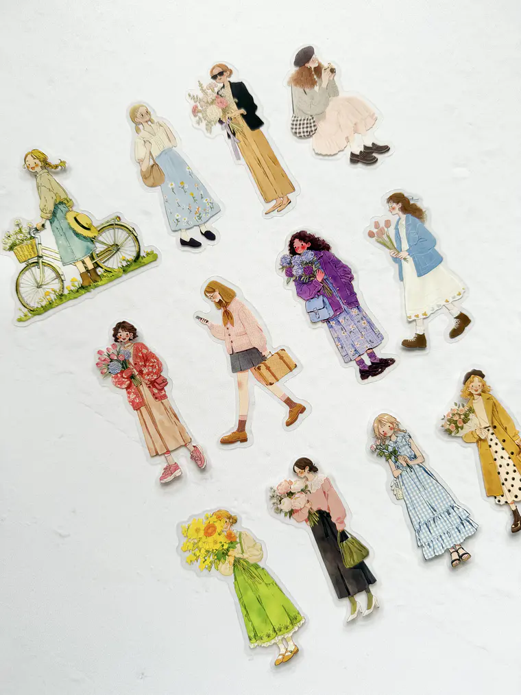 12 Stickers Girls & Blooms - 07 3