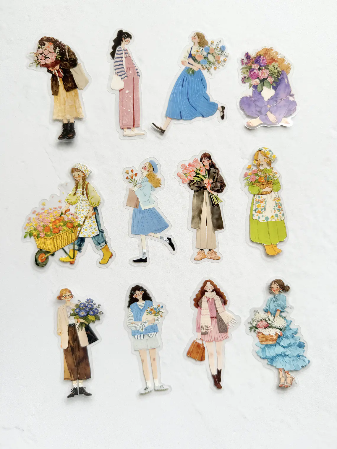 12 Stickers Girls & Blooms - 08 2