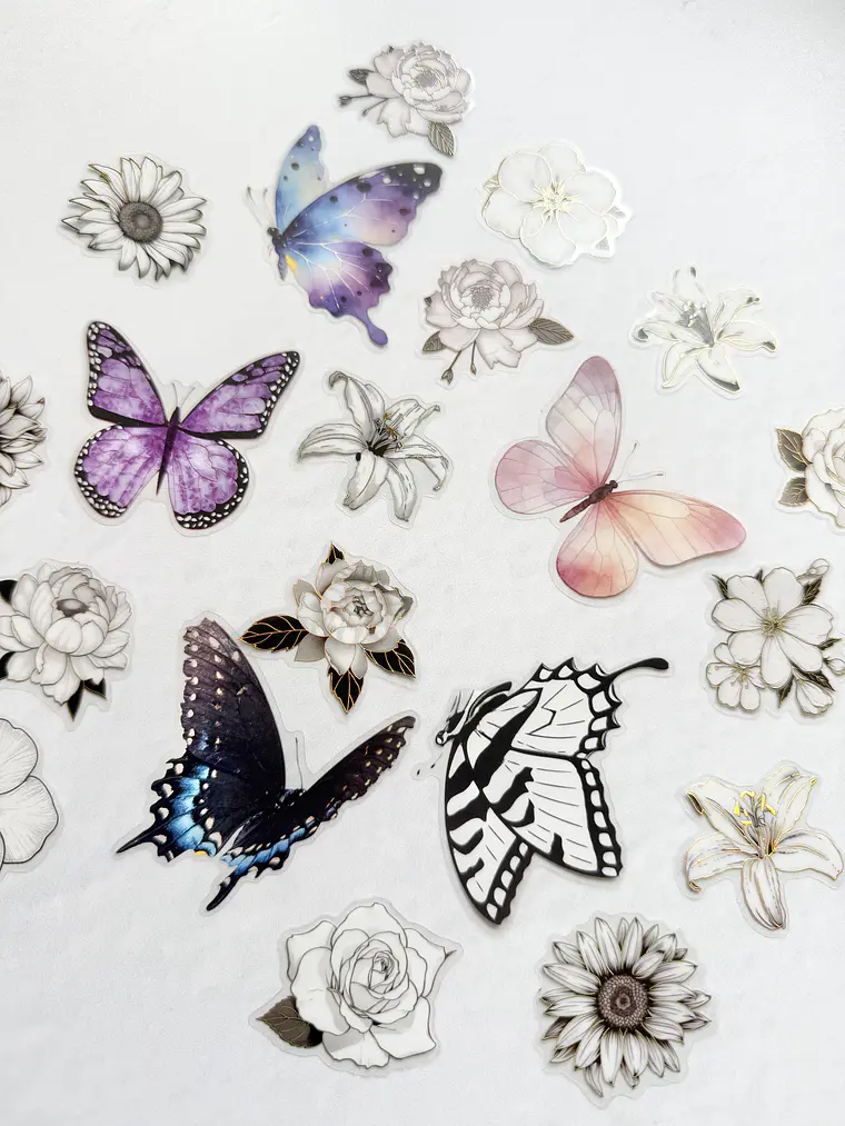 Stickers Florales y Mariposas - 01 1