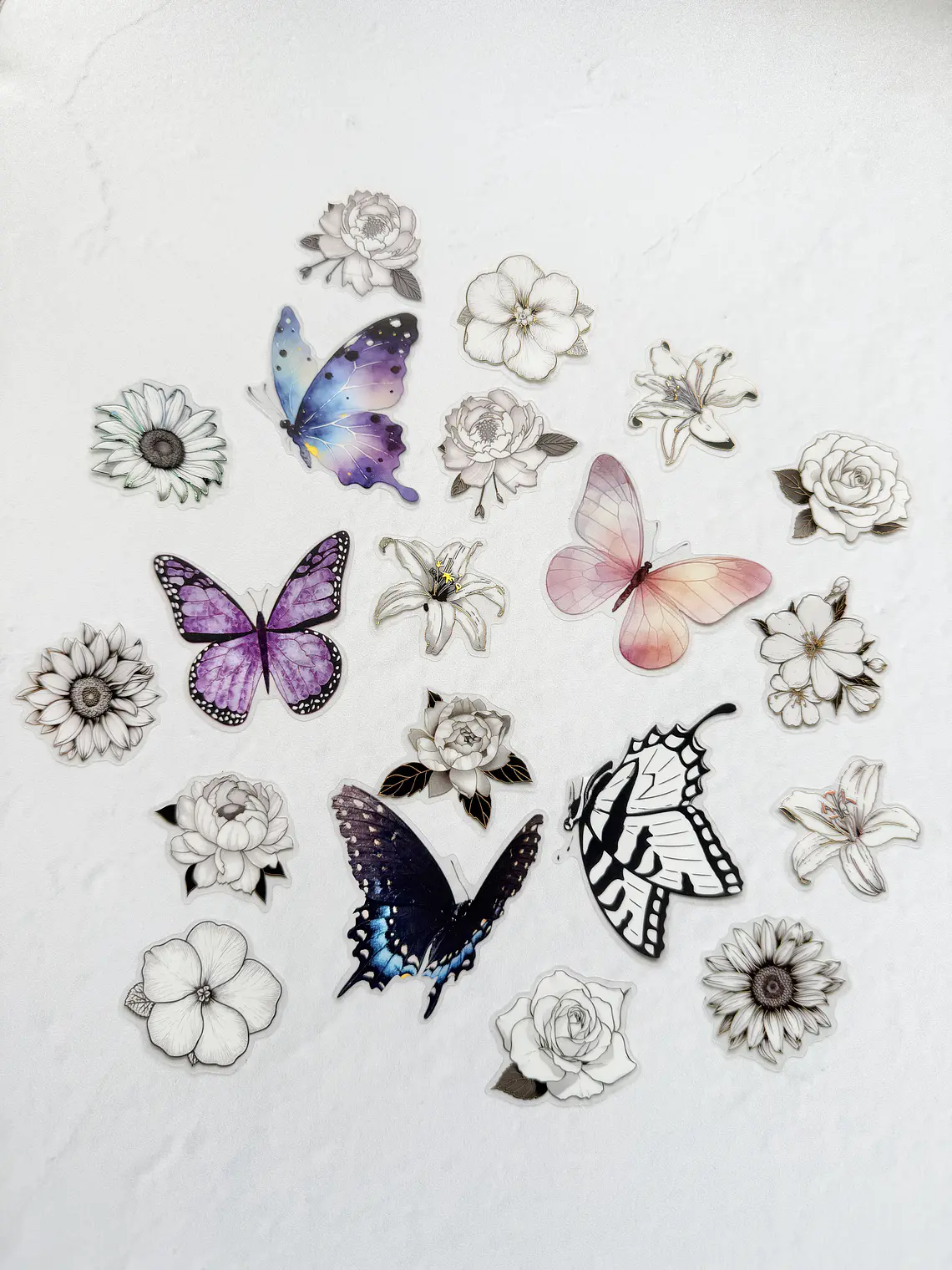 Stickers Florales y Mariposas - 01 2