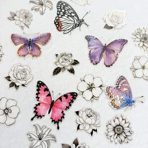 Stickers Florales y Mariposas - 02